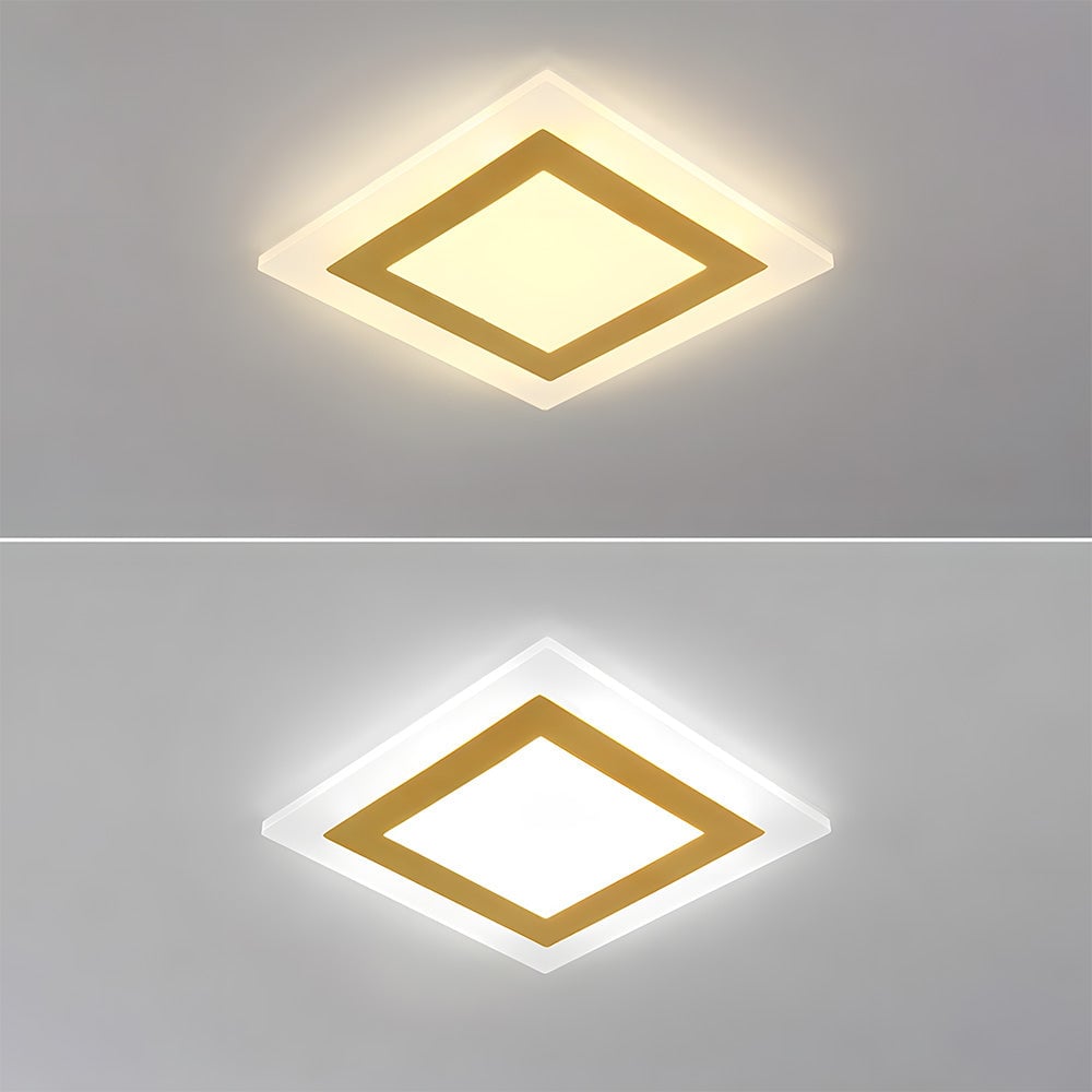 リビングルームに最適なシンプルなデザインのアクリル製フラッシュマウント天井ランプ