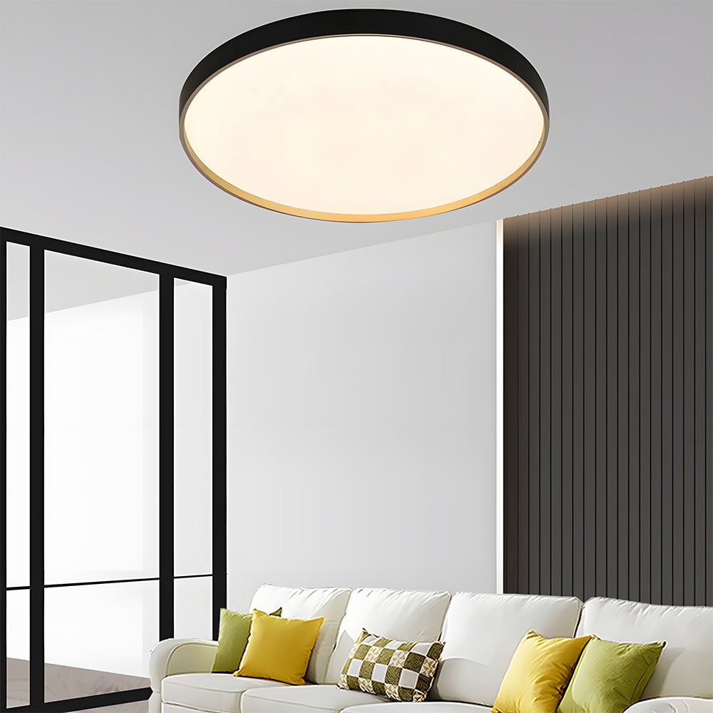 リビングルーム用ブラックラウンドフラッシュシーリングライト