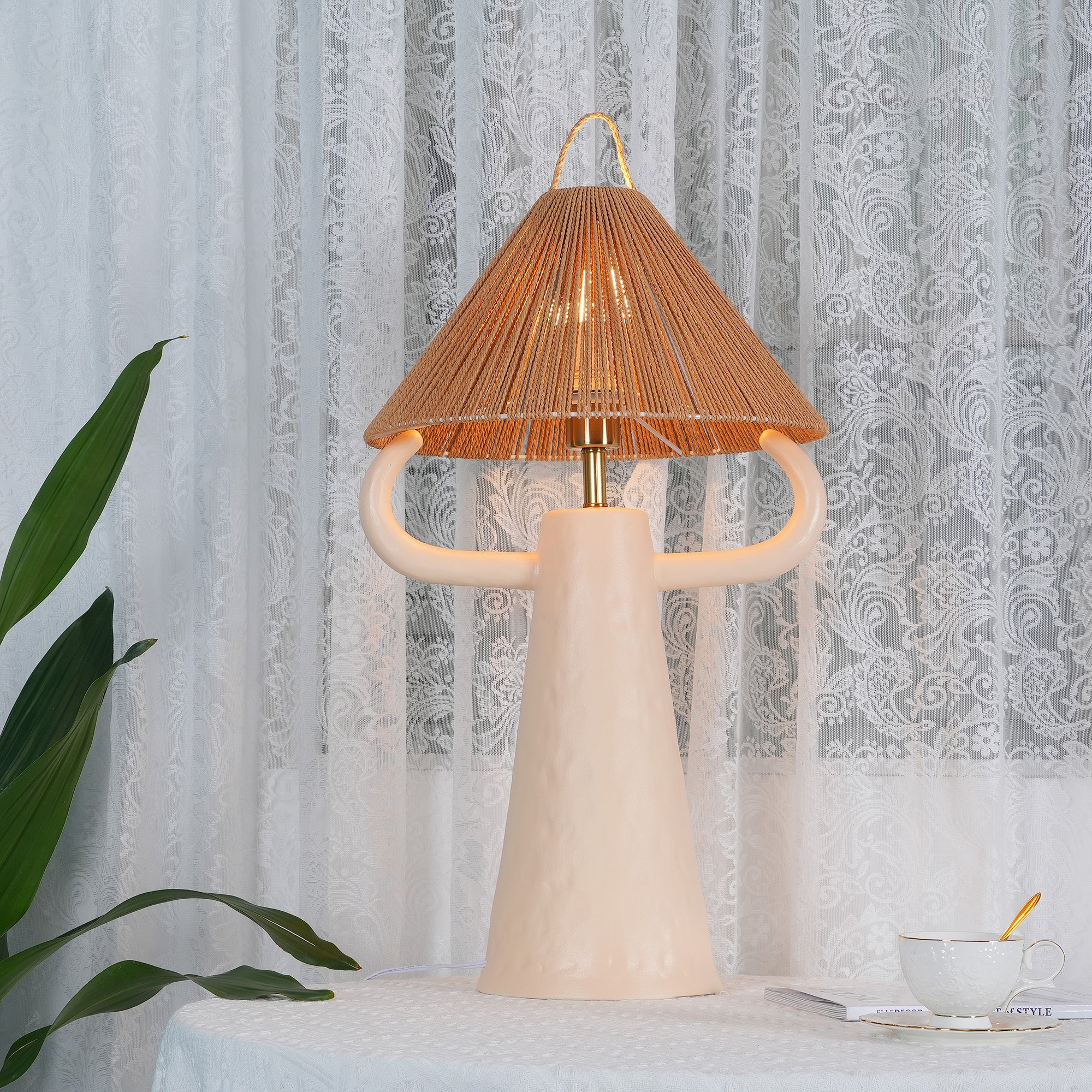 Ceramic Twine Bedroom Table Lamp