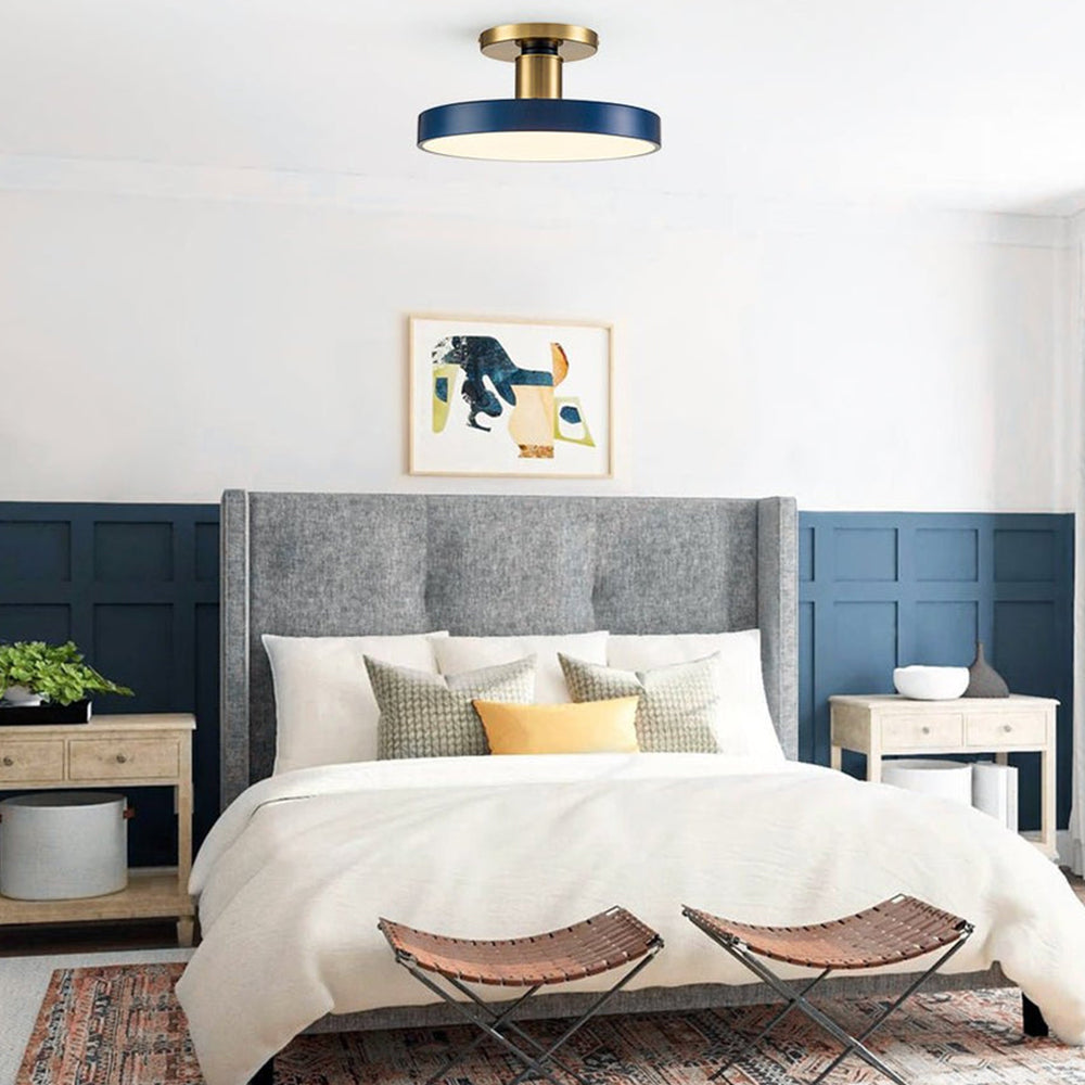 シンプルなブルーの寝室用LEDシーリングライト