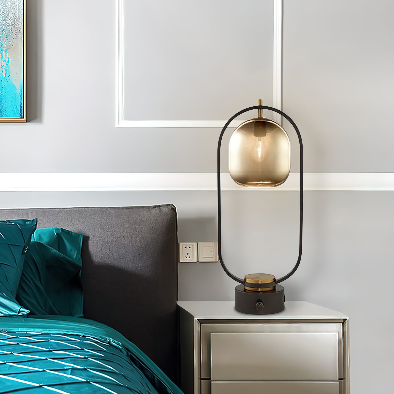 楕円リングアイアンテーブルランプ