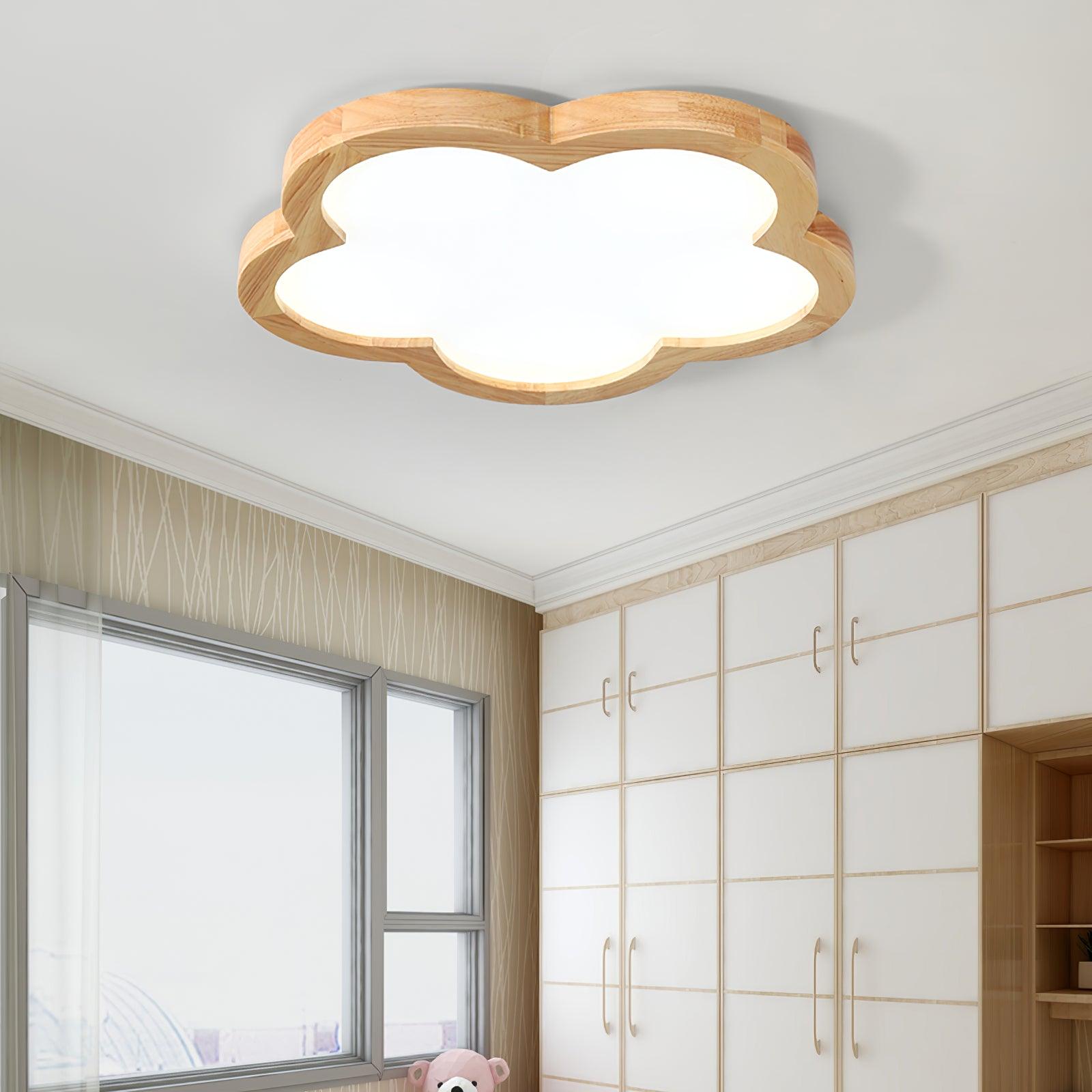 Wooden Flowers Ceiling Lamp