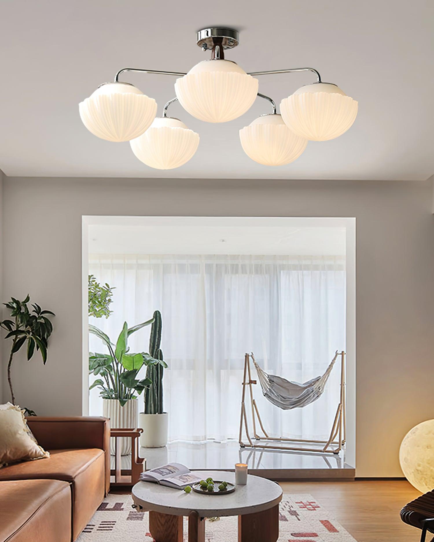 リブウォールナットシーリングランプ