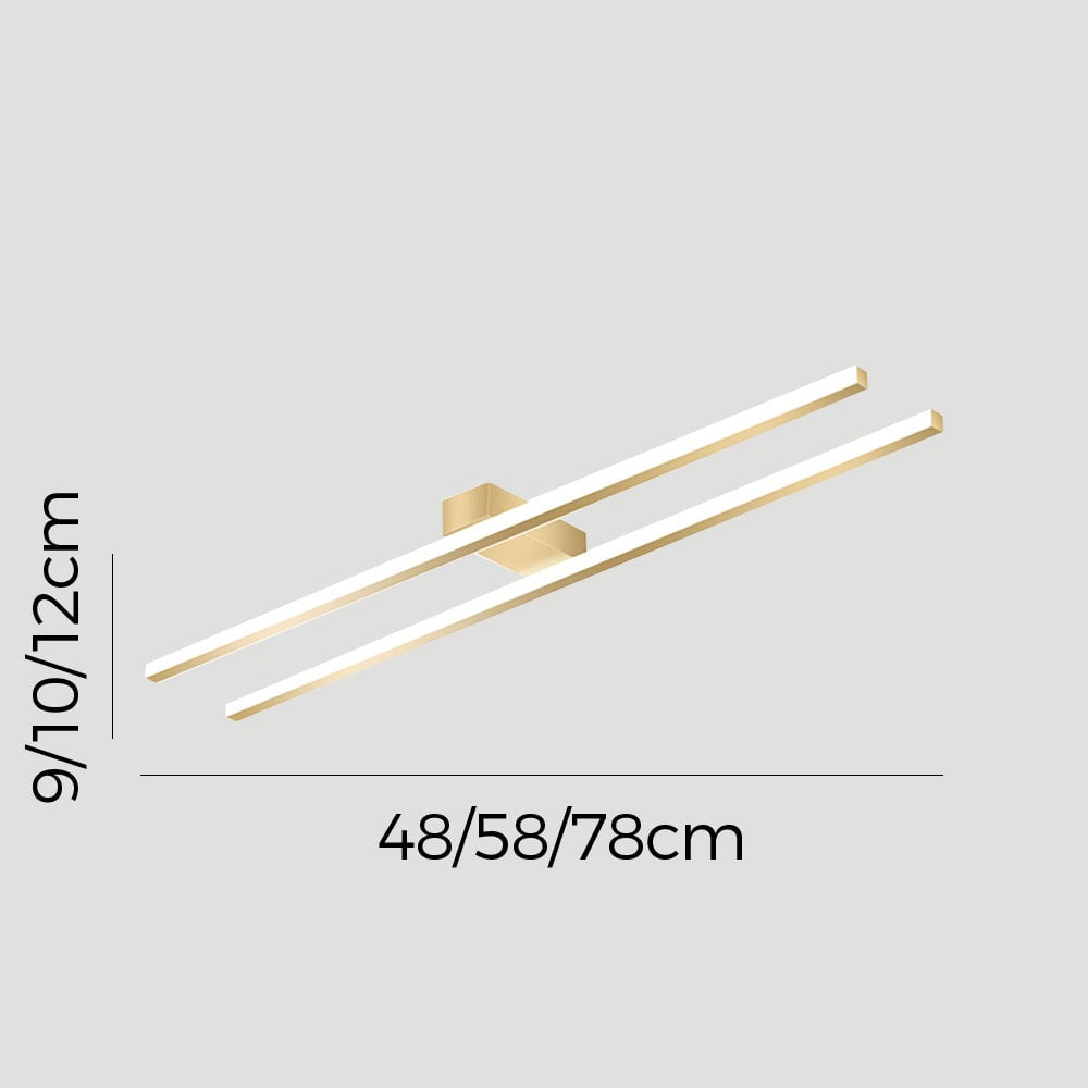 インダストリアルミニマリストアイアンリビングルームダブルリニアLEDシーリングライト