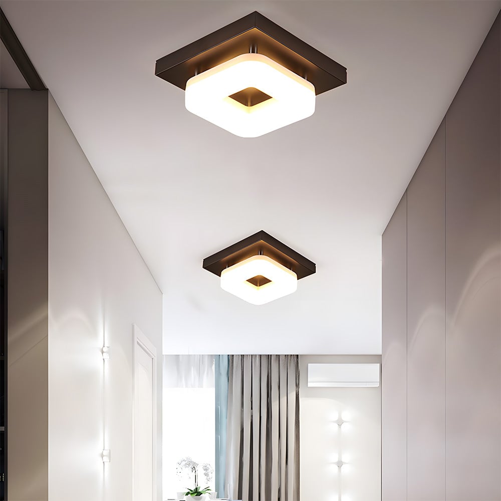 モダンなスクエアアクリルLED廊下天井ライト