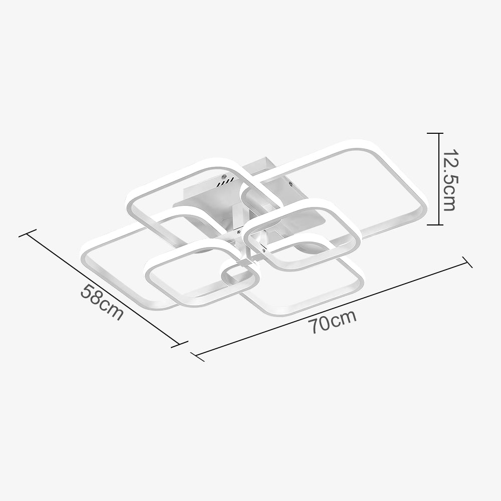 北欧の創造性あふれるマルチスクエアリビングルームLEDシーリングライト