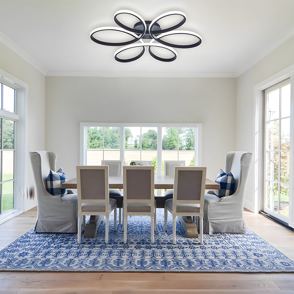 ミニマリストな花びら型メタルLEDリビングルームシーリングライト