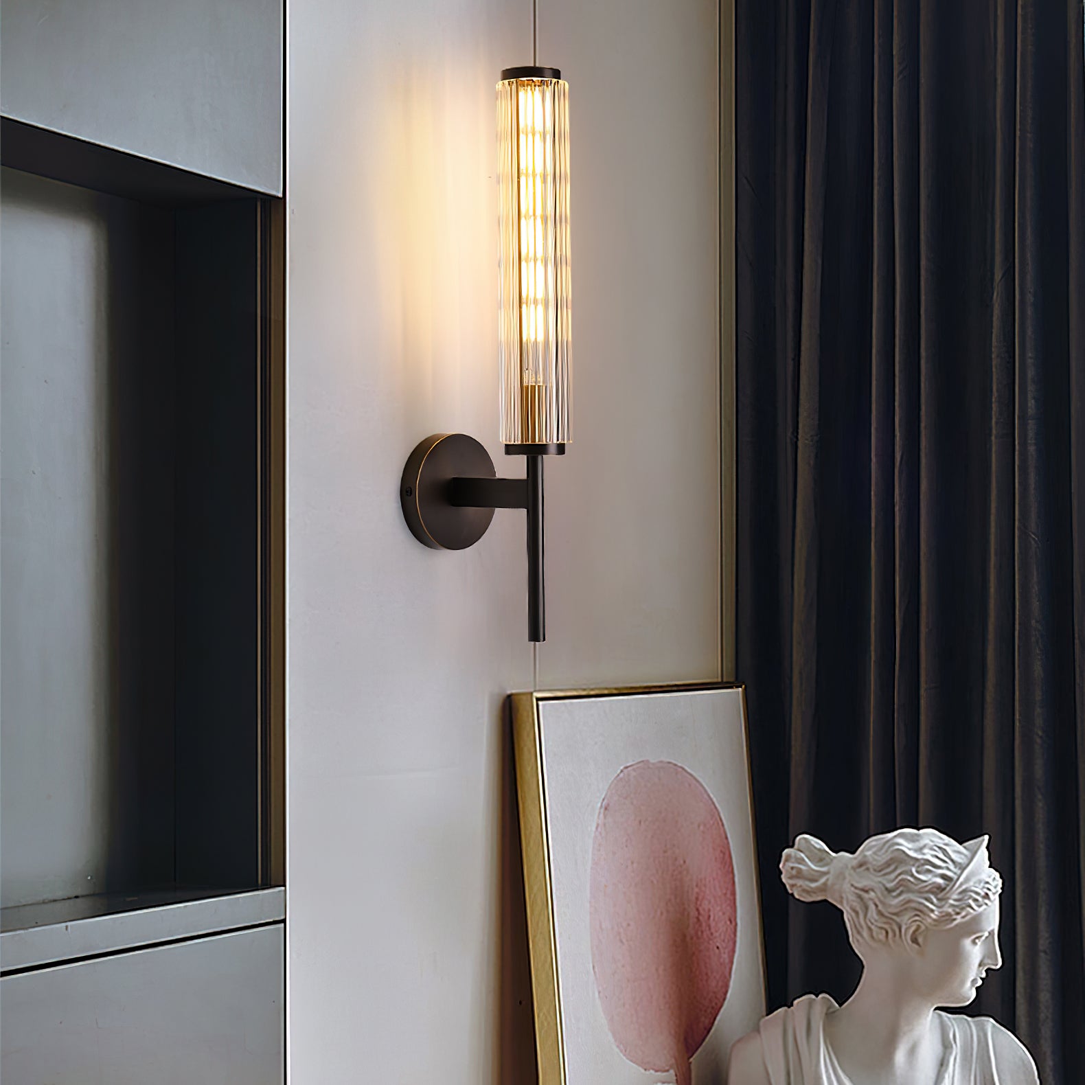 ガラスリニア真鍮ウォールライト