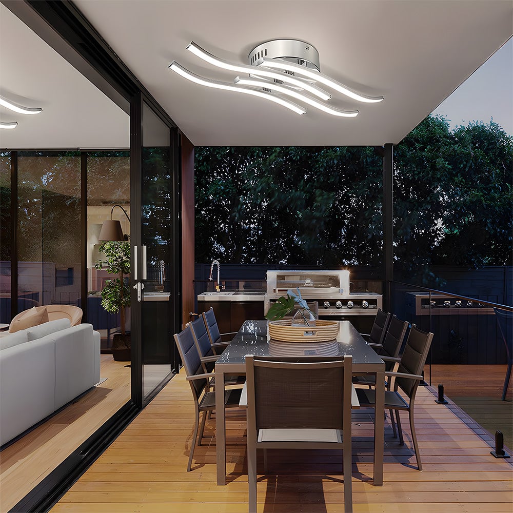 モダンデザインのシルバーLEDリビングルームシーリングライト