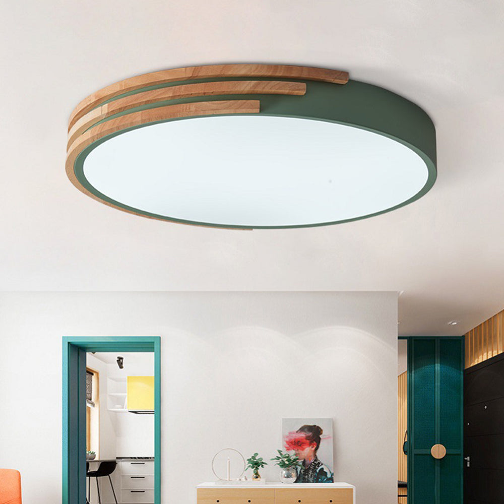 寝室に最適なシンプルな木製LEDシーリングライト