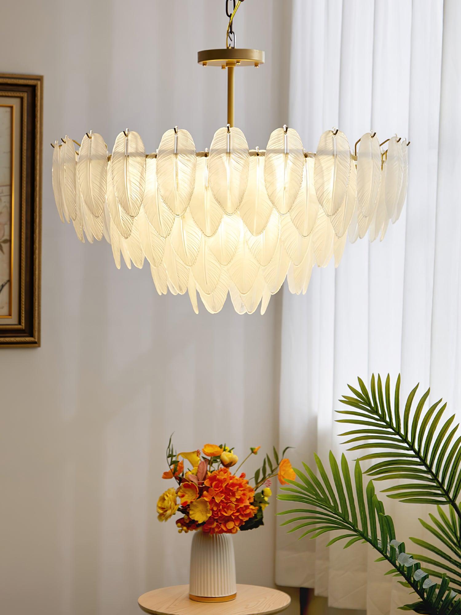 クリスタルフェザーシャンデリア