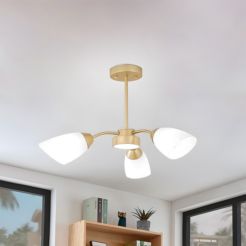 北欧風装飾 フロストガラス LED 寝室用シーリングライト