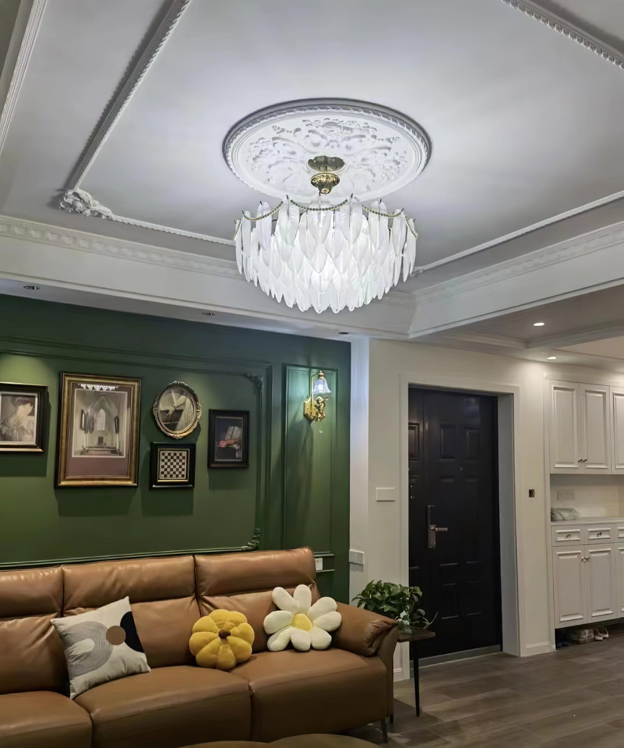 クリスタルフェザーシャンデリア