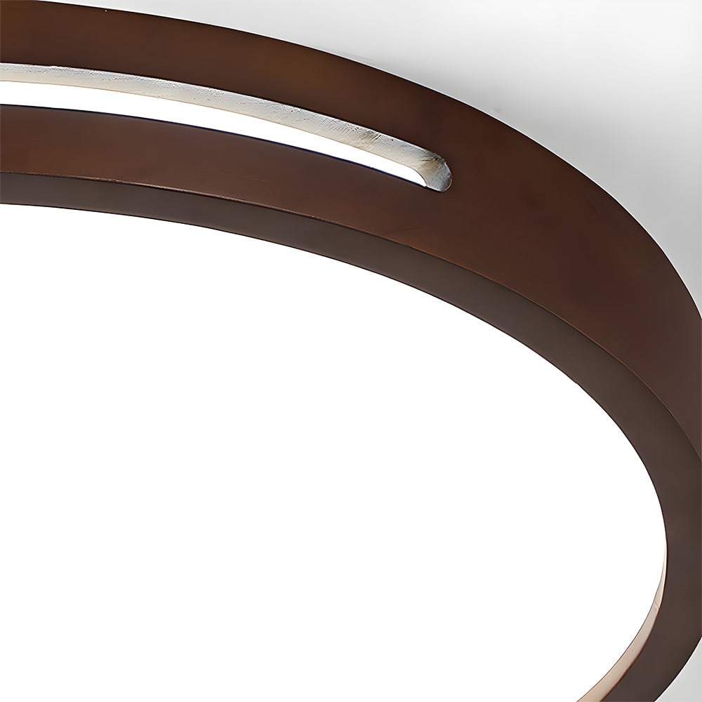 モダンなブラウンウッドLEDリビングルームシーリングライト