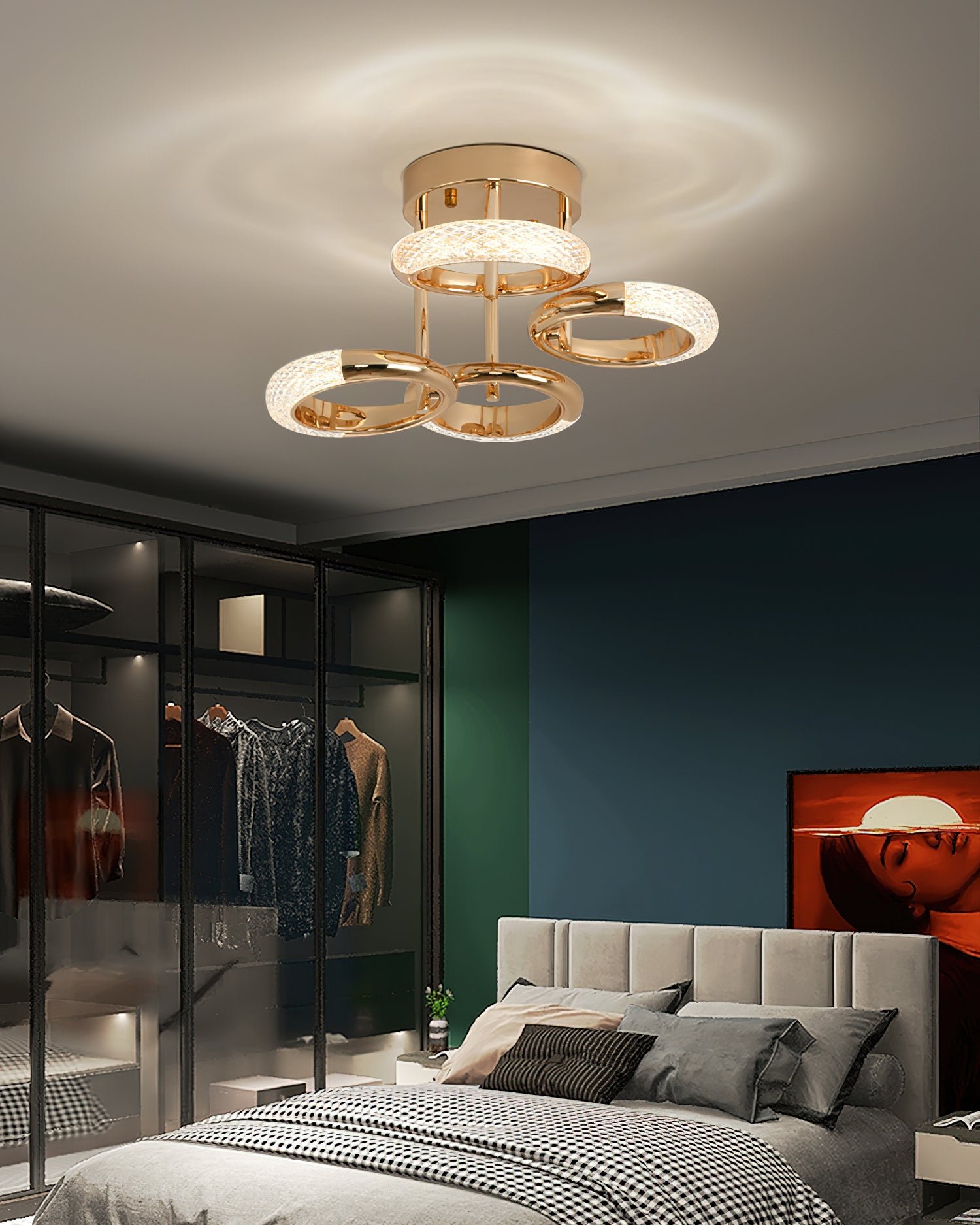 光沢のあるイヤリングの天井ランプ