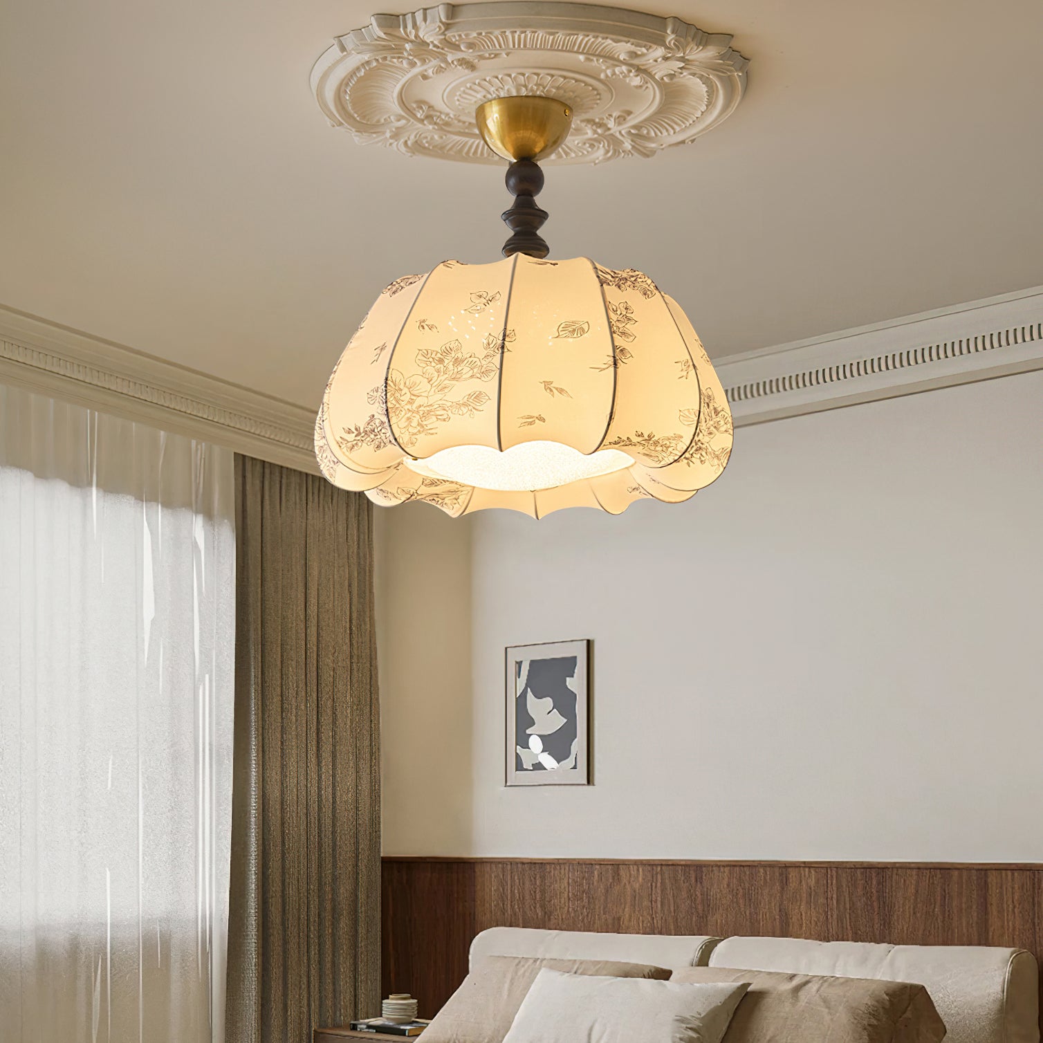 パンプキンブロッサムシーリングランプ