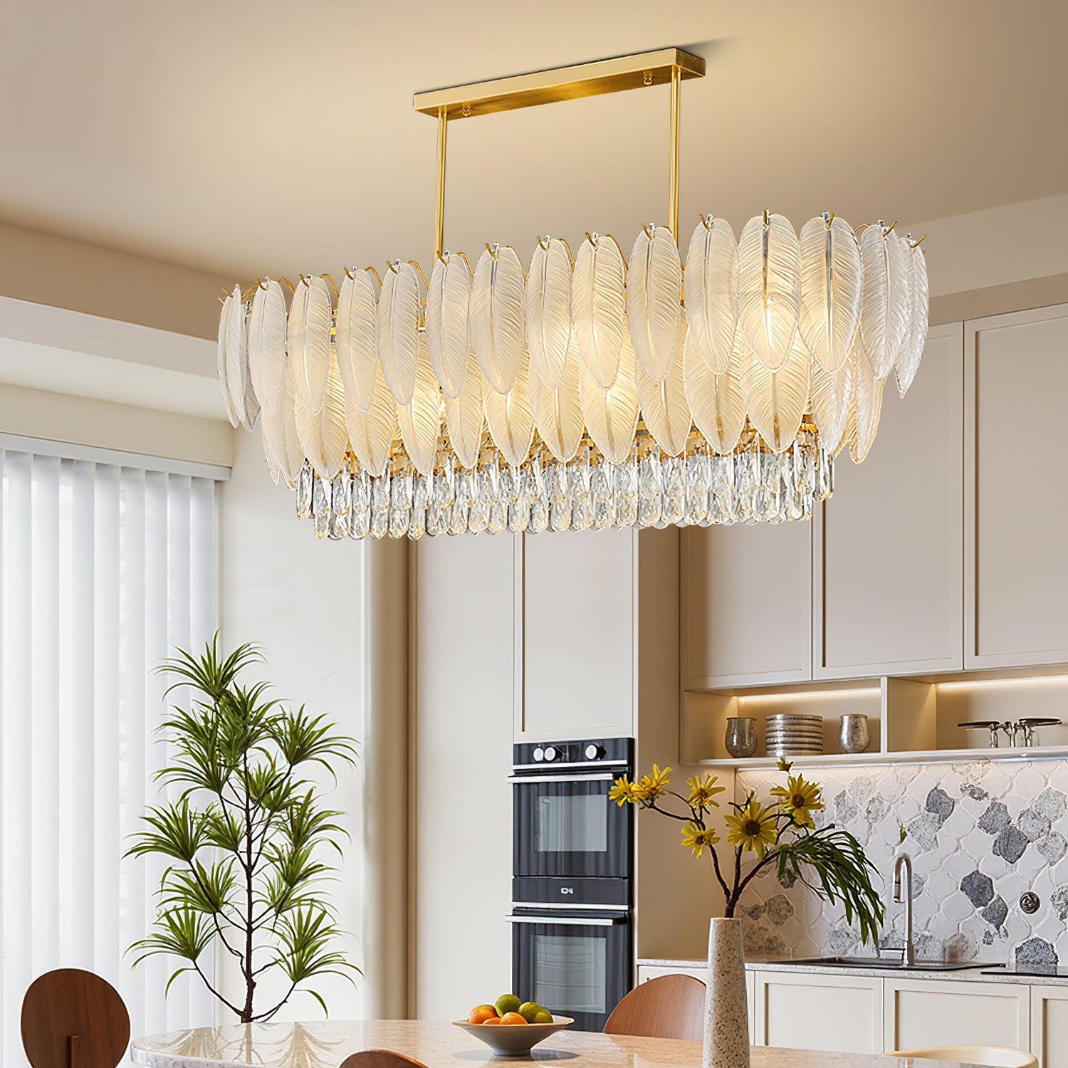 Greta Feather Crystal Chandelier