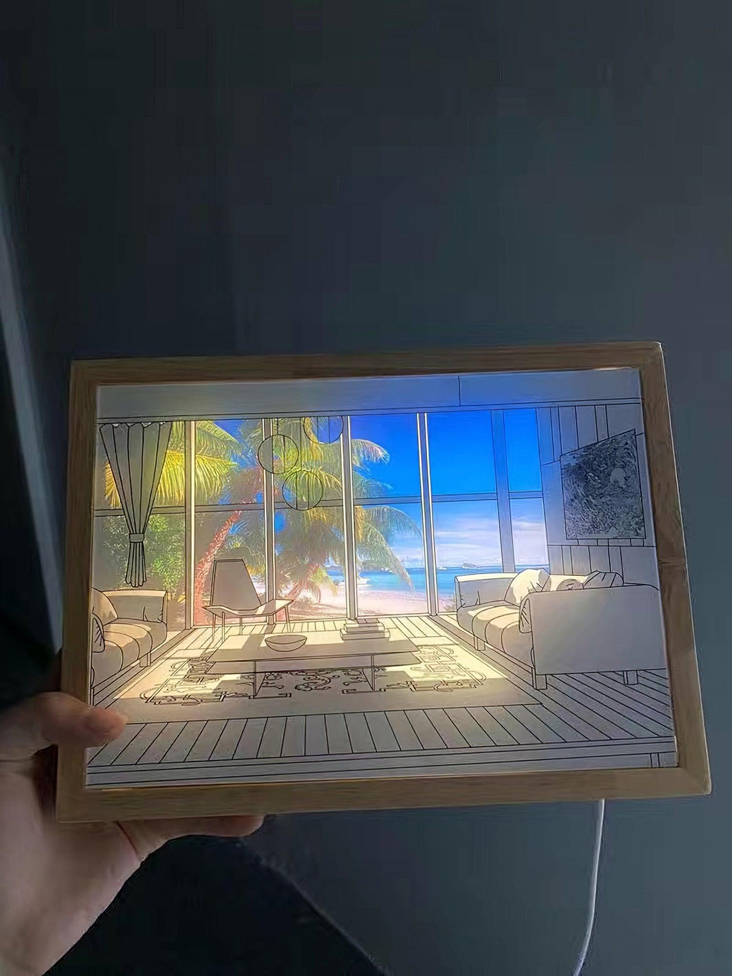 照明付きベッドサイドアートランプ