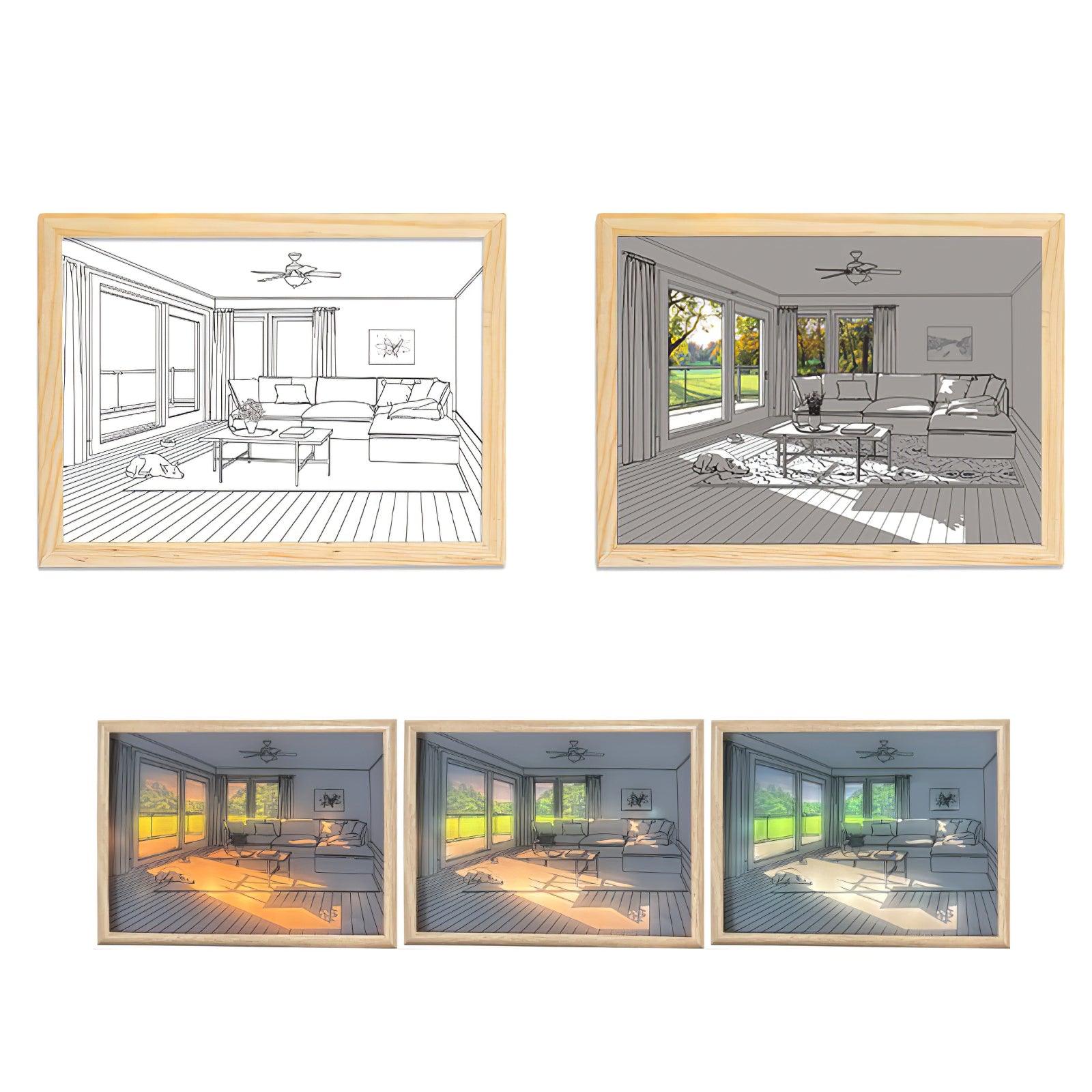 日光浴する犬の壁画アートランプ