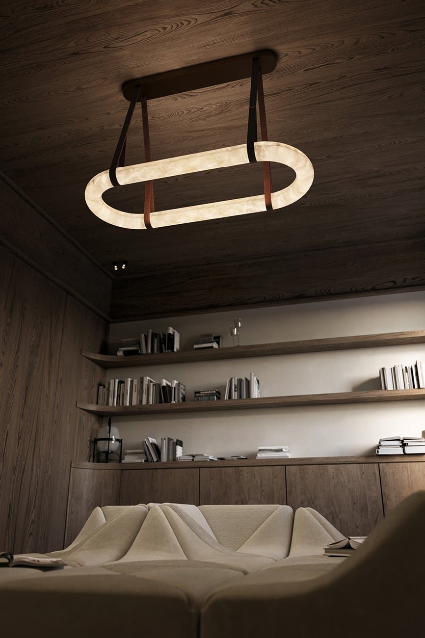 Alabaster Oval Suspension