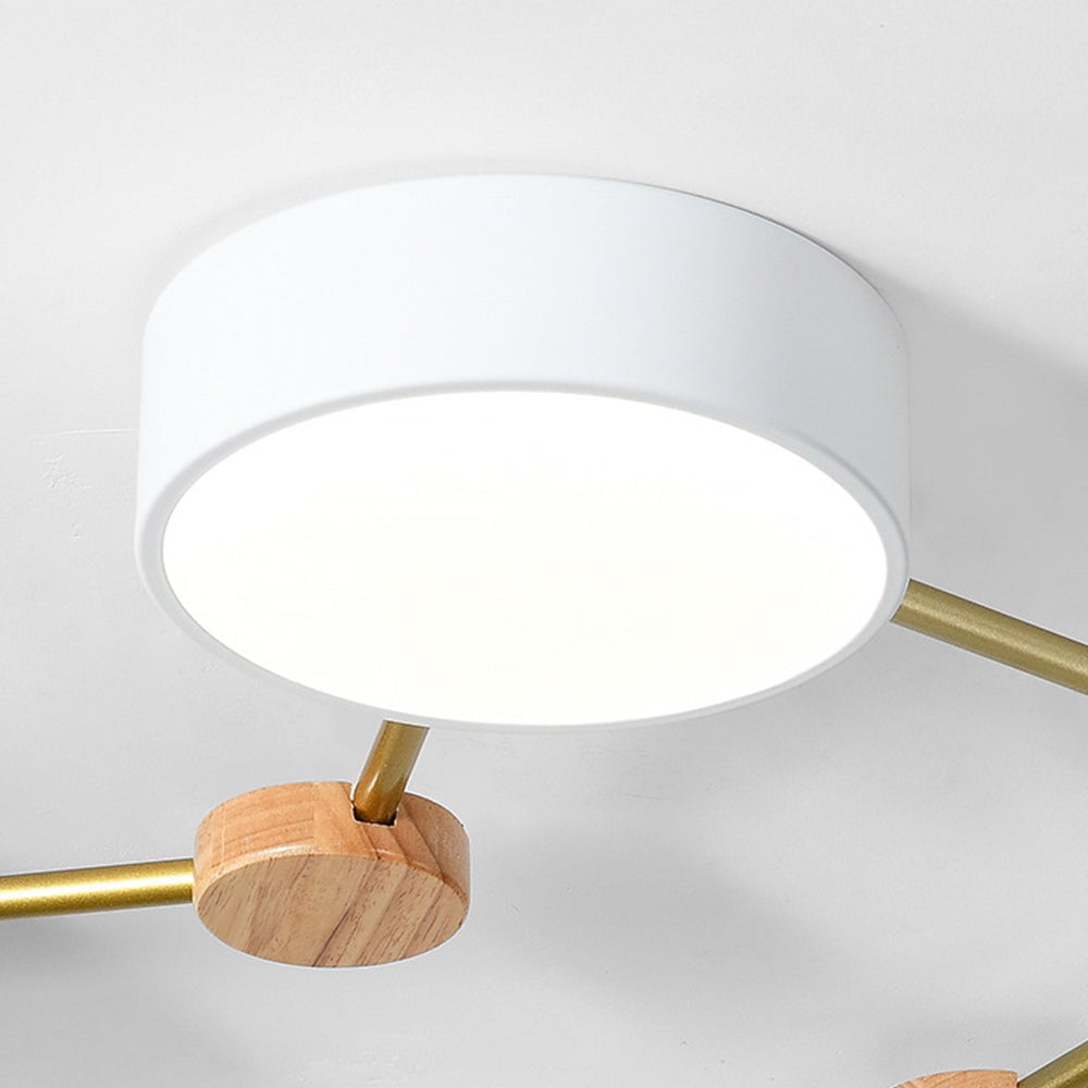 北欧クリエイティブ マルチヘッド LED ホワイトシーリングライト