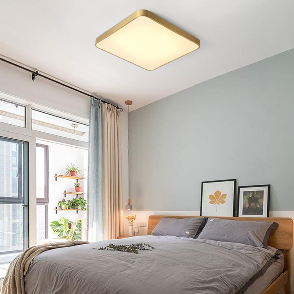 シックなゴールドアイアンLED寝室用シーリングライト