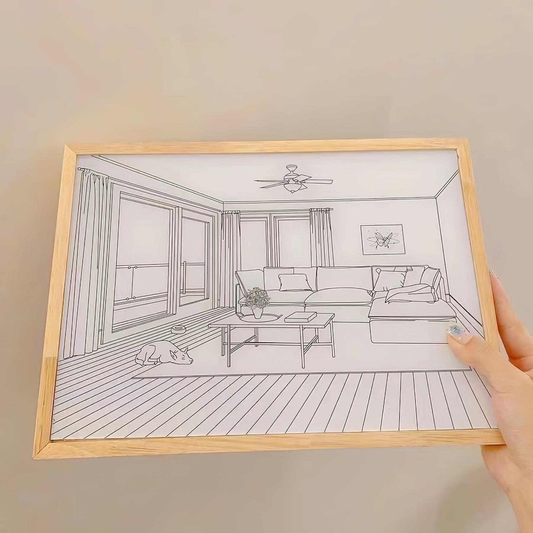 日光浴する犬の壁画アートランプ