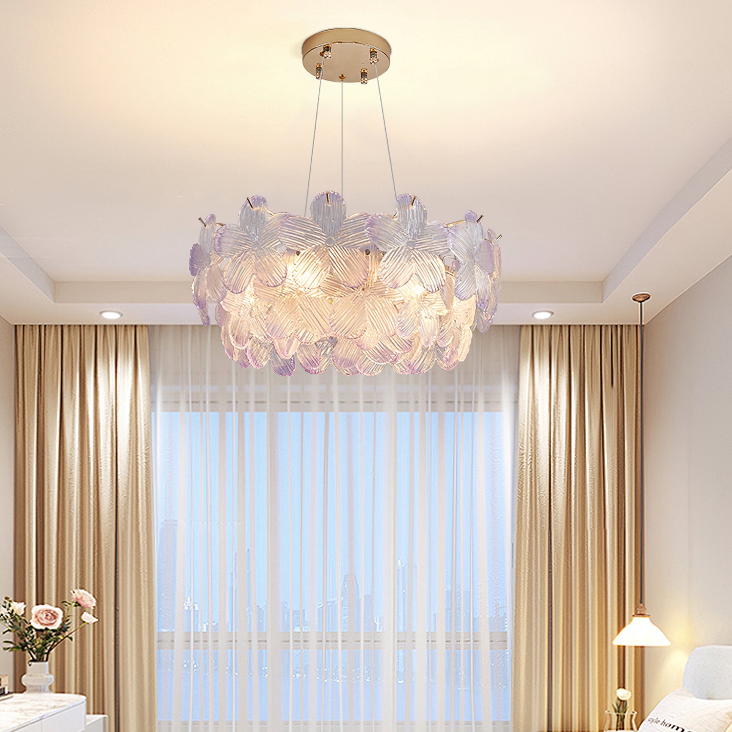 Charlotte Glass Flower Chandelier