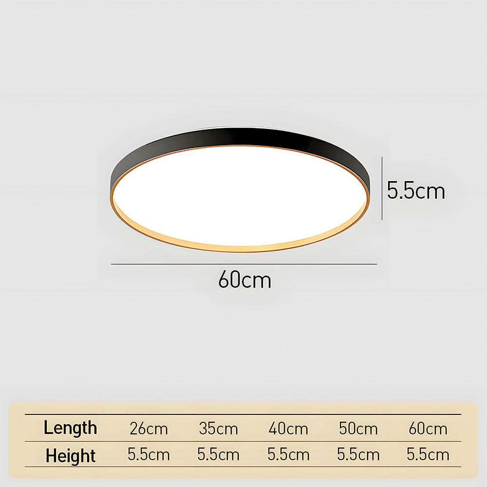 リビングルーム用ブラックラウンドフラッシュシーリングライト