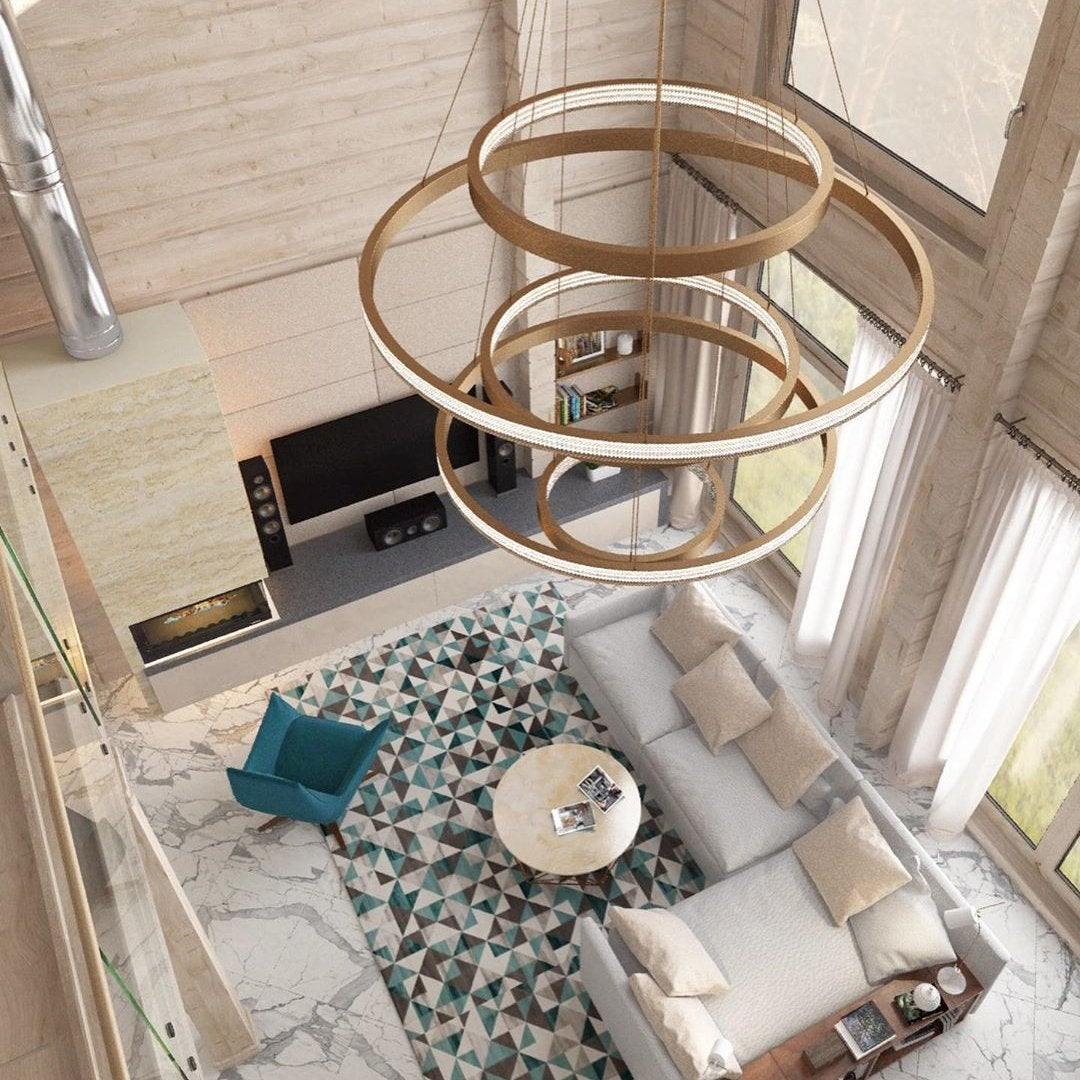 リングアート階段シャンデリア