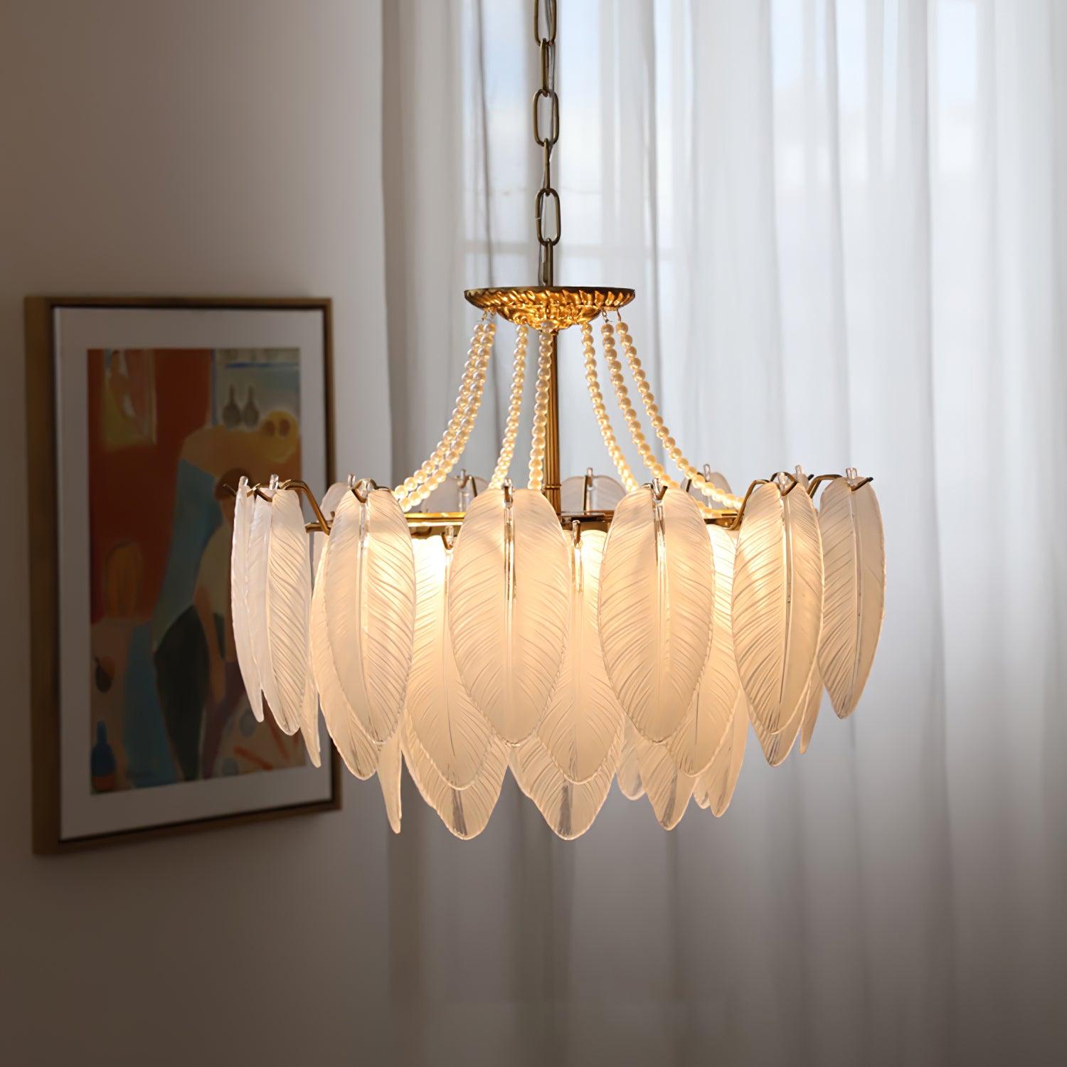 クリスタルフェザーシャンデリア