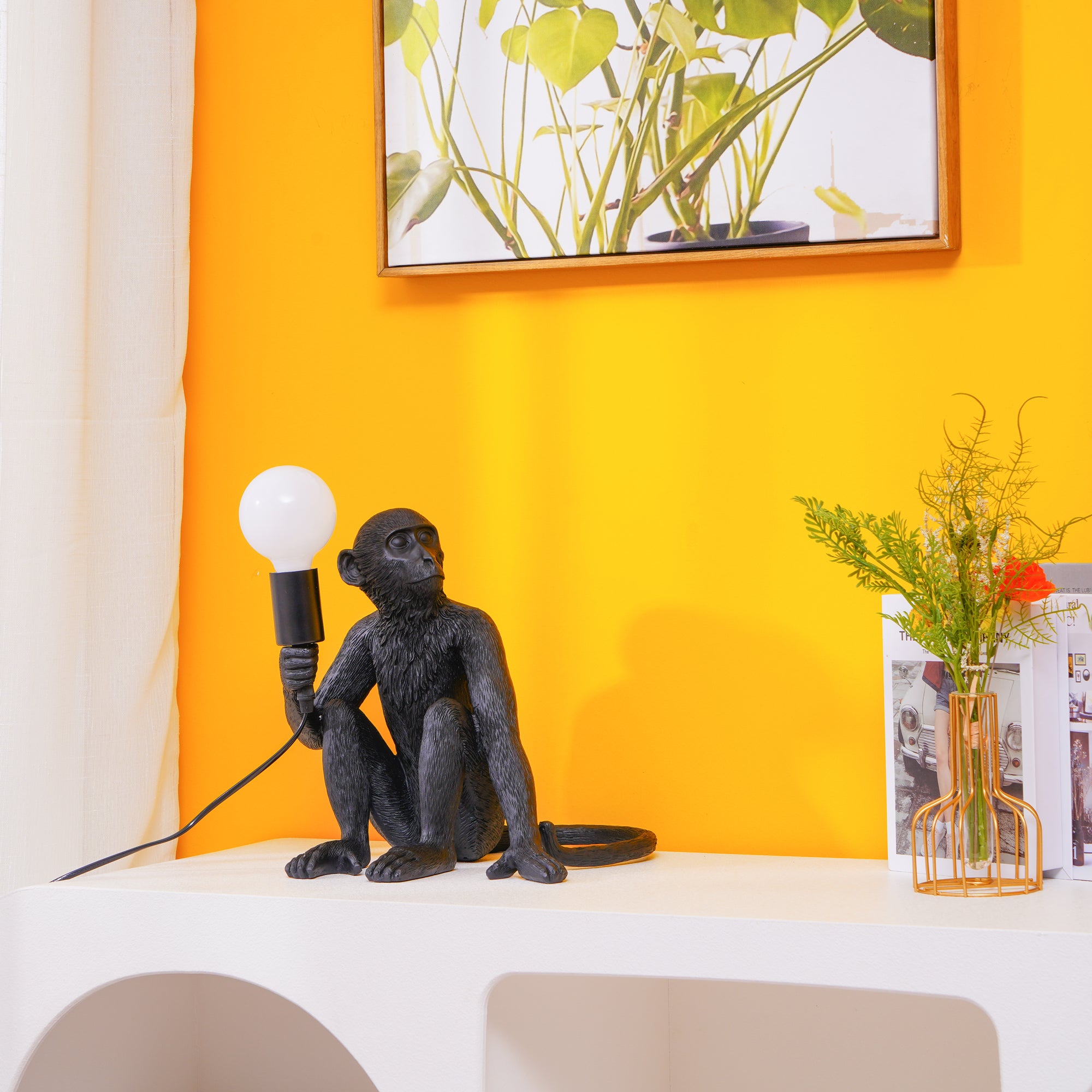 Monkey Resin Table Lamp