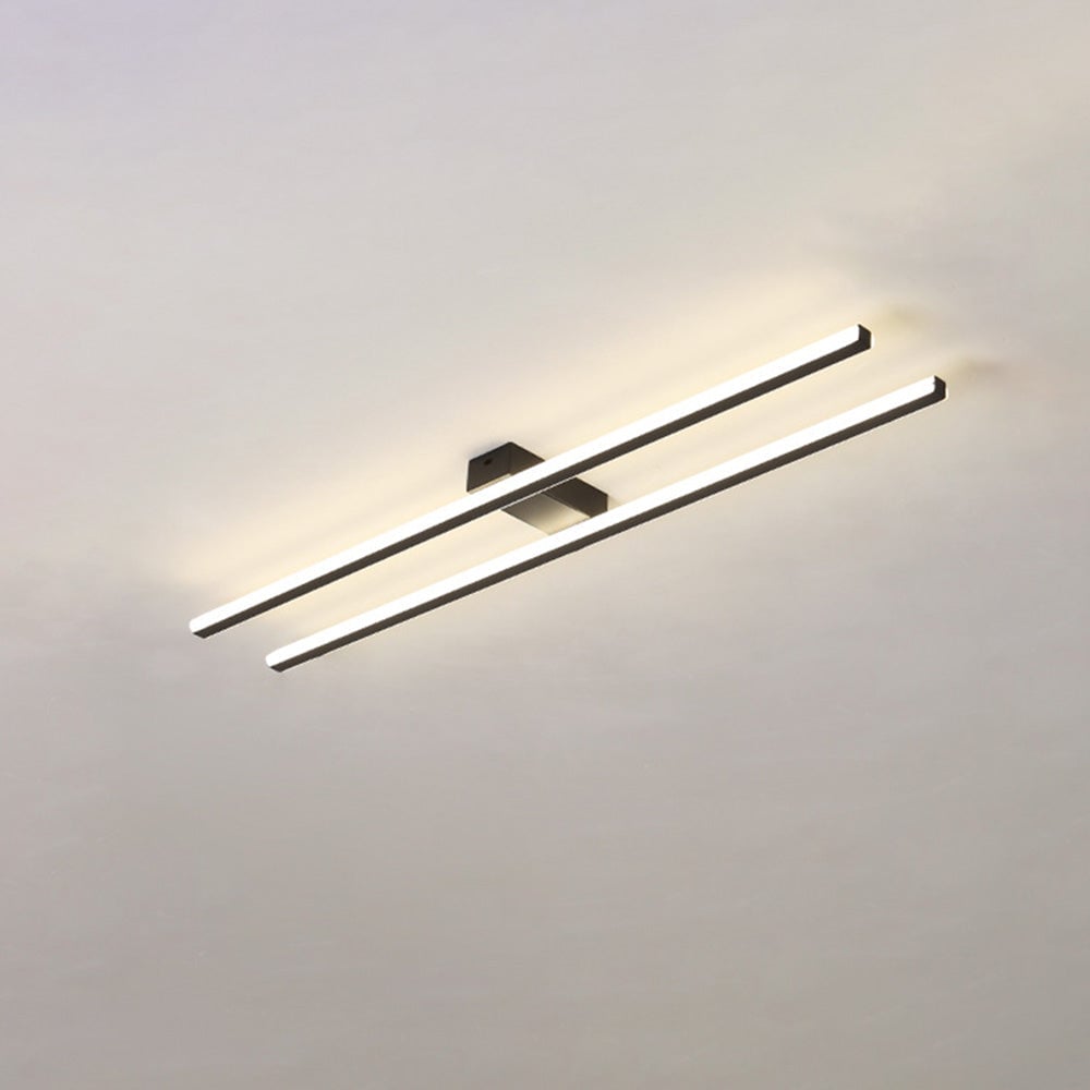 インダストリアルミニマリストアイアンリビングルームダブルリニアLEDシーリングライト