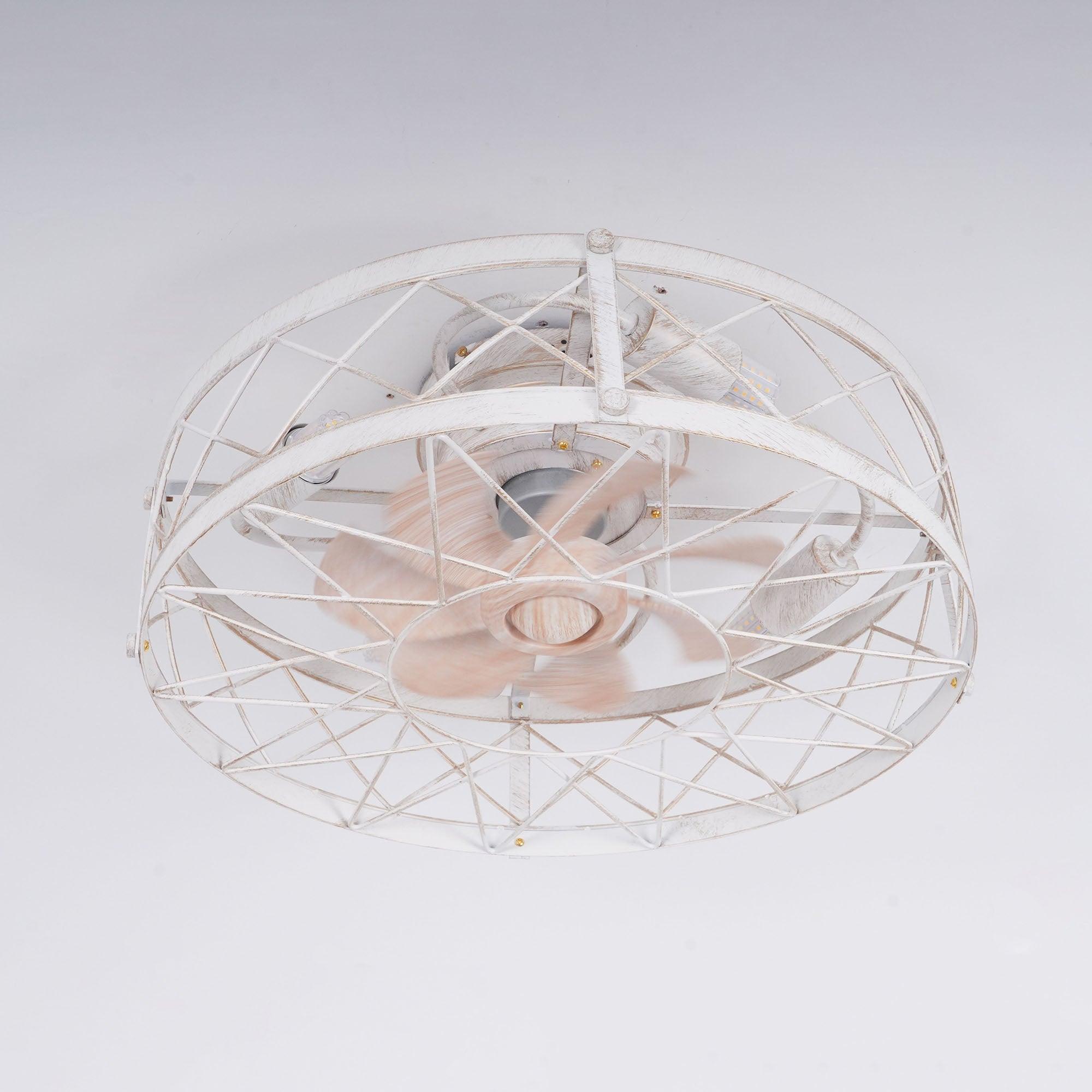 ホワイトとゴールドのメタル、リモートシーリングファンランプ付き