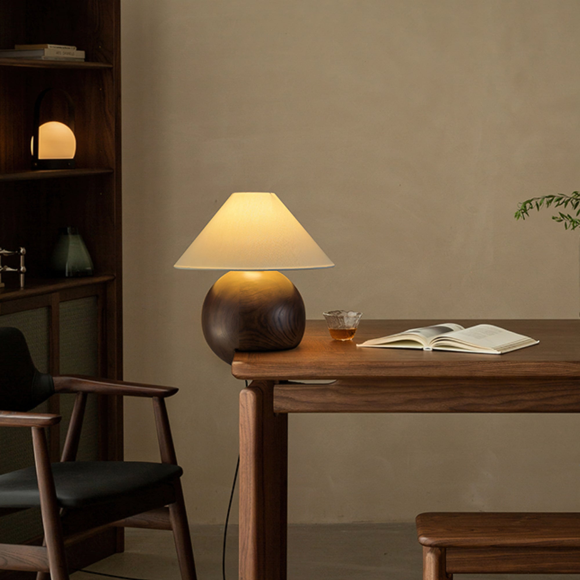 コーナーログテーブルランプ