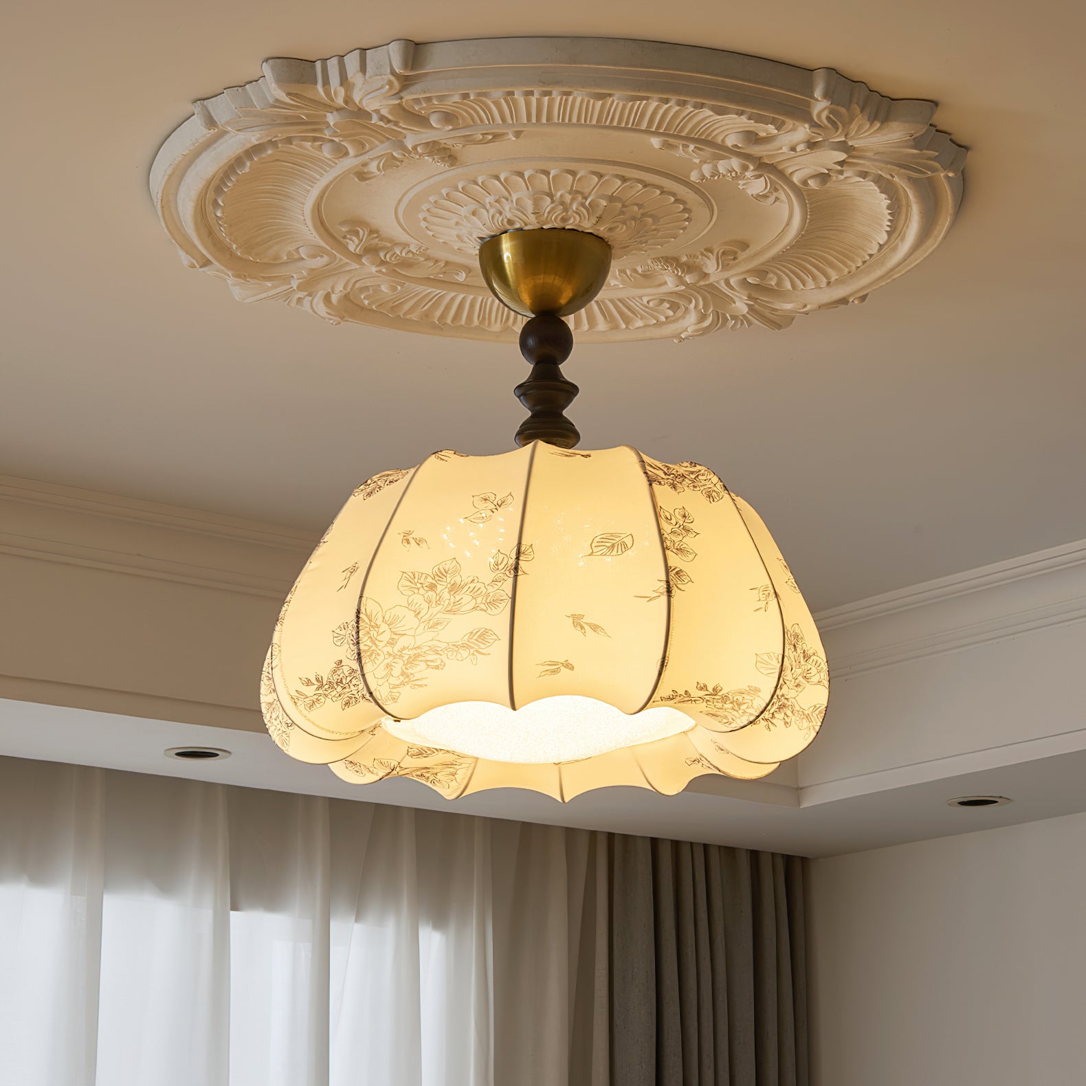 パンプキンブロッサムシーリングランプ