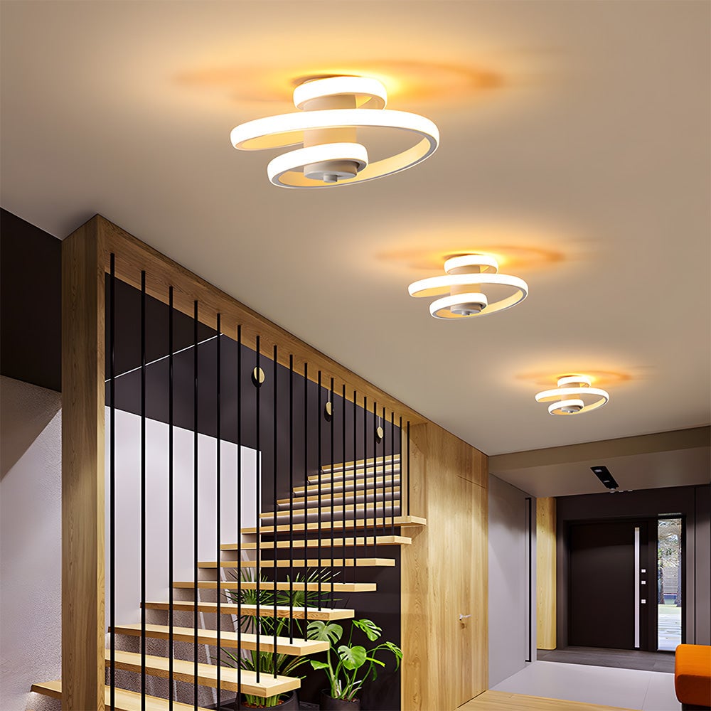 北欧風スパイラルLED廊下天井照明