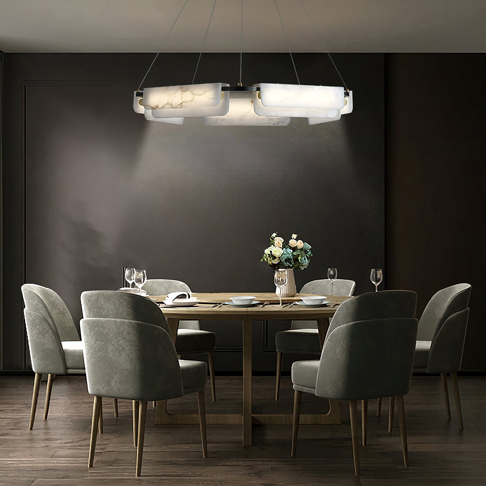 Delia Alabaster Chandelier