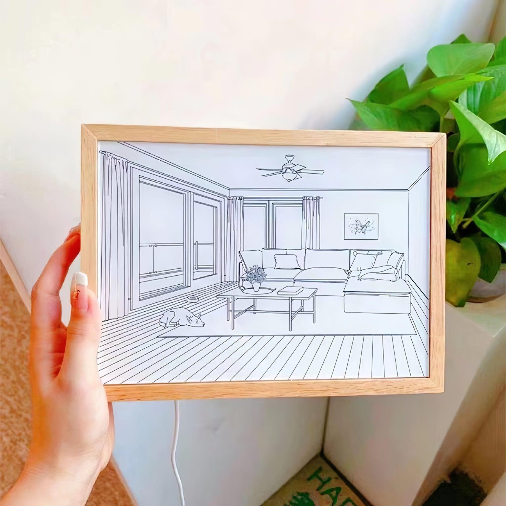 日光浴する犬の壁画アートランプ