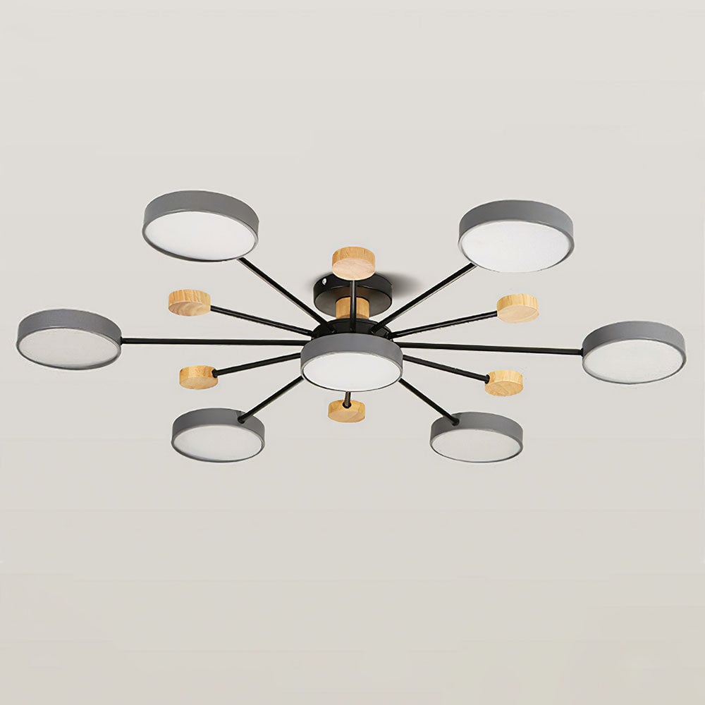 リビングルームに最適な、モダンなセミフラッシュマウントLEDシーリングライト