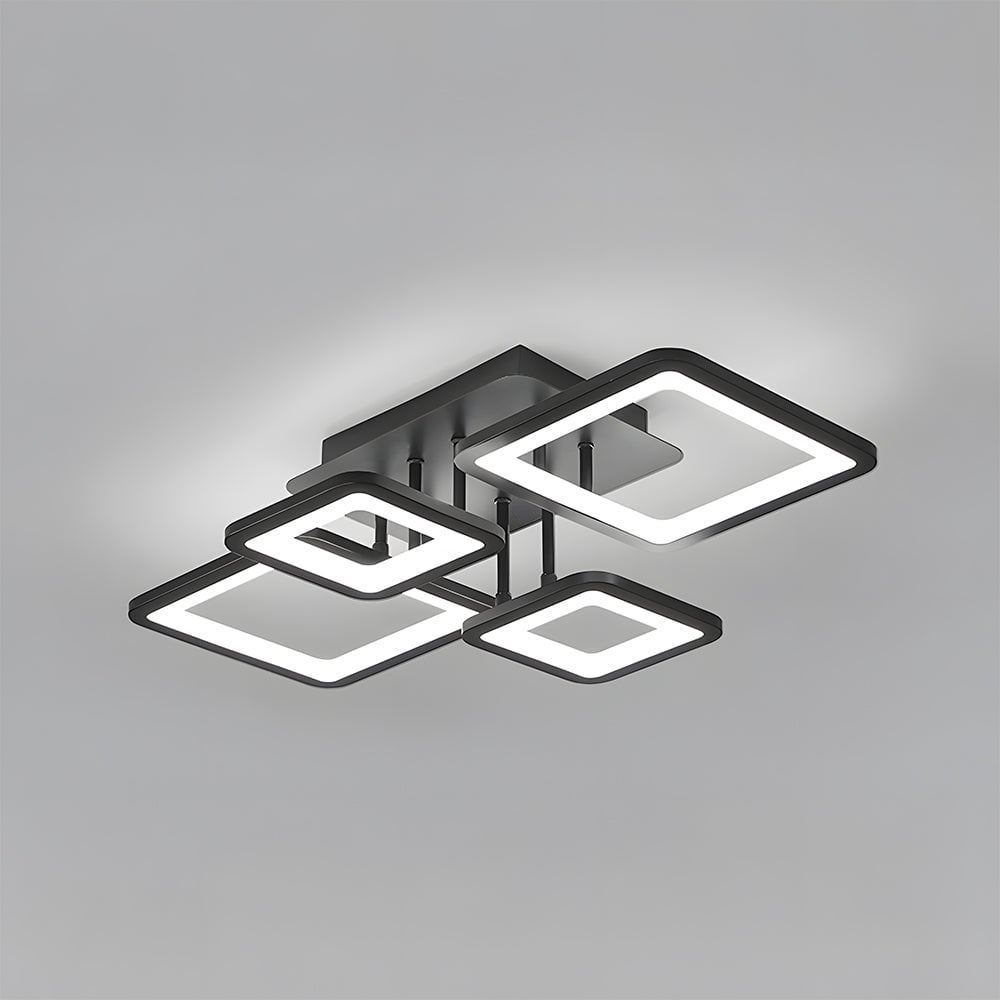 モダンなLEDシーリングライト、リビングルーム用ブラックアクリルシーリングランプ