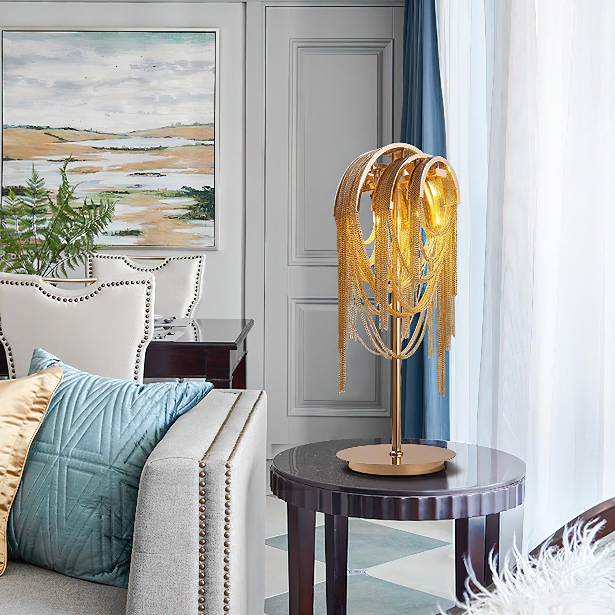 ライトラグジュアリータッセルテーブルランプ