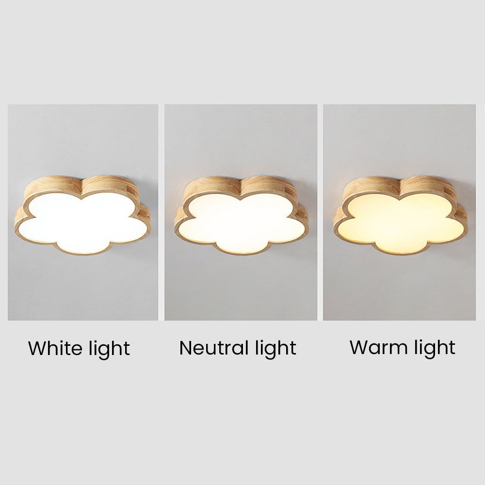寝室用 Wabi-Sabi ウッドフラワー LED シーリングライト