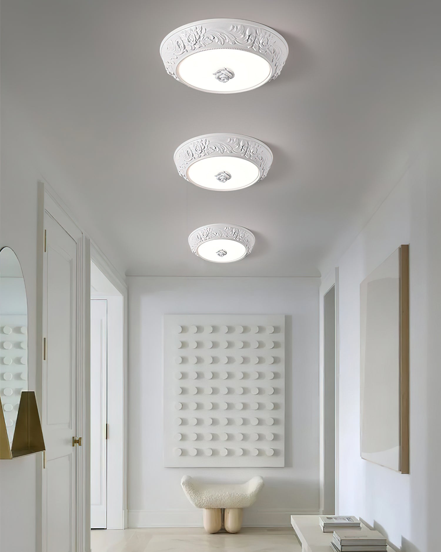 エンボス加工樹脂製シーリングライト