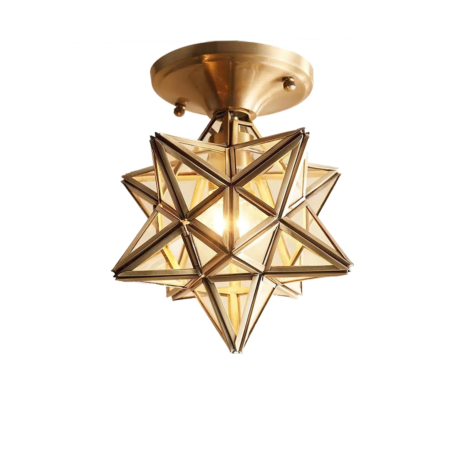 真鍮製五芒星型天井ランプ