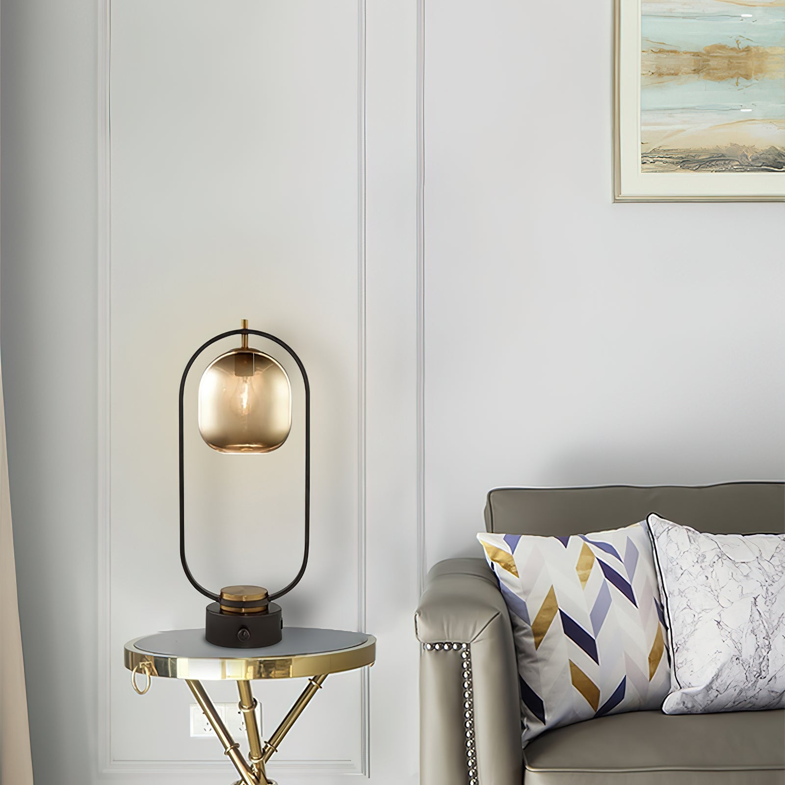 楕円リングアイアンテーブルランプ