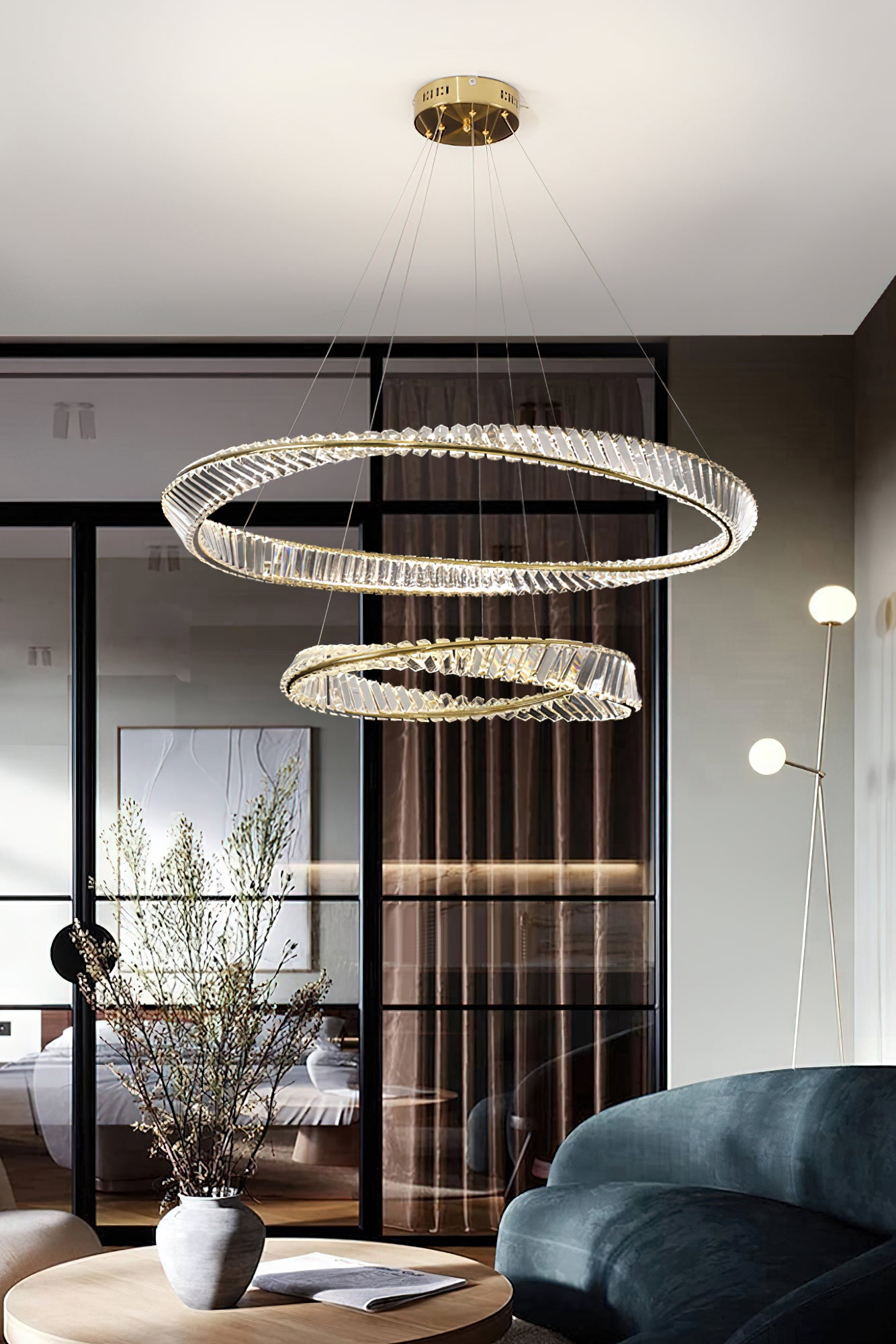 Ous クリスタル リング シャンデリア