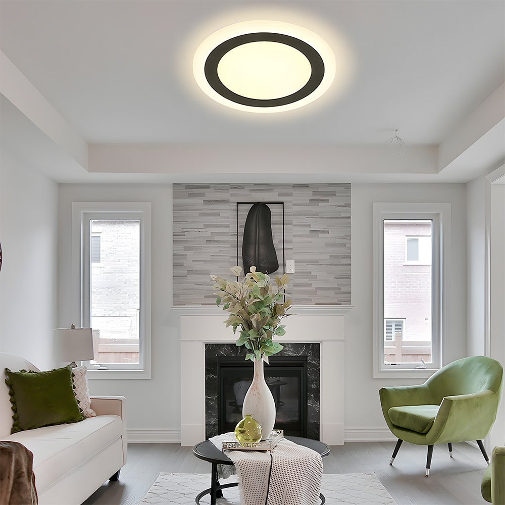 リビングルームに最適なシンプルなデザインのアクリル製フラッシュマウント天井ランプ