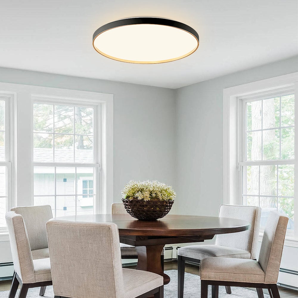 リビングルーム用ブラックラウンドフラッシュシーリングライト