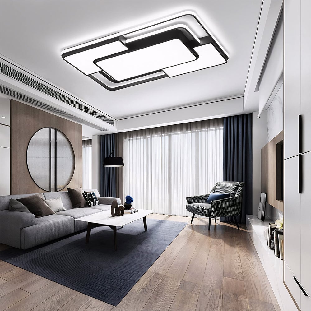 モダンでシンプルなスクエア型LEDフラッシュマウントシーリングライト